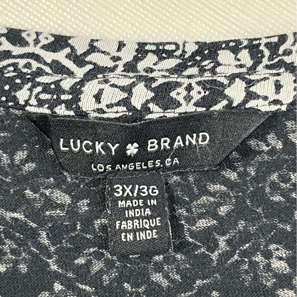 Lucky Brand Women's Plus Black/White Paisley Blouse Top Size 3X - Picture 10 of 13